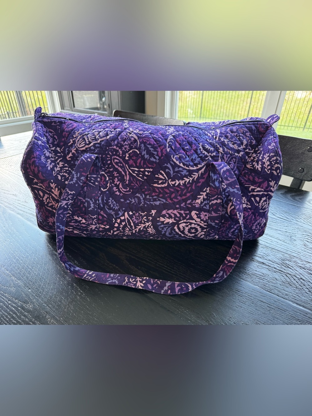 Vera Bradley Large Travel Duffel Bag – Paisley Amethyst
